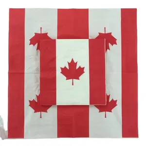 Bendera Nasional Australia Kanada Kertas Serbet Dicetak