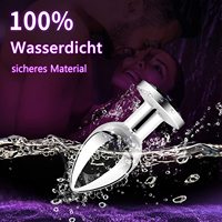 Großhandel Kabelloser Ferngesteuerter Edelstahl-Vibrator Anal-Butt-Plug Prostata-Massagegerät 100% Wasserdicht Schwarze Geschenkbox Spielzeug