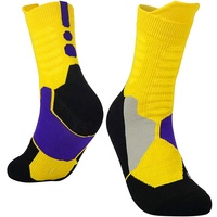 Vente en gros de chaussettes de basket-ball Elite Crew avec logo personnalisé coloré
