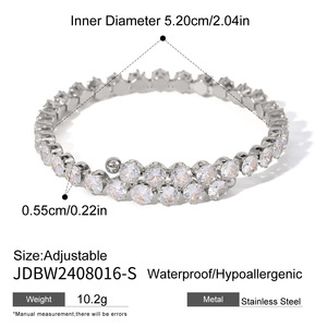 NOUVEAU BRACELET TENDANCES BOHEMIENNES HR BLING-BLING ICED OUT TENNIS ZIRCON, PLAQUÉ OR 18K EN ACIER INOXYDABLE, BIJOUX CADEAU TRÈS POPULAIRE - Product Image 4