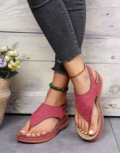 Women <b>Clip</b> Toe Wedge Sandals Adjustable Ankle Buckle Strap Platform Summer Casual Ladies Shoes - Product Image 6