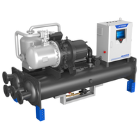 Refroidisseur à vis industriel Hanbell à eau, à carter tubulaire, moteur 120,3 kW, haute efficacité, certifié ISO9001 et CE