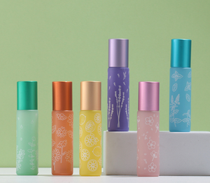 Envase de Vidrio de 10 ml con Rodillo, Color Macaron, para Botellas de Aceites Esenciales y Cosméticos, Hermético, Antiderrames, Recargable, para Viaje - Product Image 1