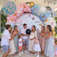 Panel Latar Belakang Payet Biru Iridescent, Dekorasi Dinding Berkilau, Perlengkapan Pesta Ulang Tahun & Pernikahan, Photo Booth