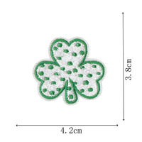 Nuevo Parche Bordado Termoadhesivo de Trébol Verde Irlandés de Dibujos Animados, de Poliéster y Algodón, Accesorios de Bordado Computarizado en Stock