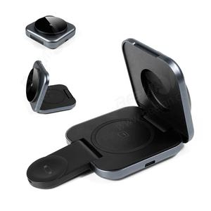 WOWCASE nuevo cargador rápido de 15W magnético plegable 3 en 1 cargador inalámbrico para iPhone 15 /IWatch / <span class=keywords><strong>AirPods</strong></span> / Samsung <span class=keywords><strong>Galaxy</strong></span> - Product Image 4