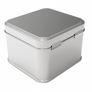 Caja de lata cuadrada 300 ml Tuercas Caja de Sabores Regionales 75x75x66mm 0,3 LT Tapa deslizante - Product Image 2