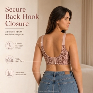 Reggiseno modellante <span class=keywords><strong>senza</strong></span> cuciture e <span class=keywords><strong>senza</strong></span> <span class=keywords><strong>ferretto</strong></span> da donna, pronto per la spedizione, con supporto e contenimento, anti-cedimento, a coppa intera, con stampa leopardata, modello Jelly Bra - Product Image 2