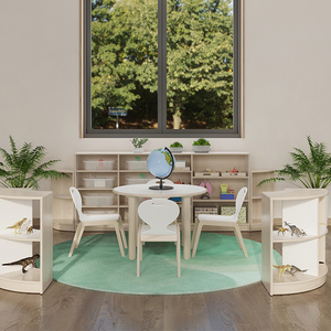 Juego de Muebles Interactivos para Jardín de Infancia Montessori, Muebles de Madera para Preescolar, Guardería, Aula, Mesa y Sillas - Product Image 1