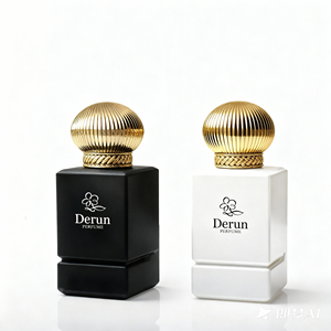 Fragancia de Lujo, Botella de Perfume Cuadrada Negra Vacía de 30ml 50ml 100ml para Hombre y Unisex, Perfume Natural con Caja y Etiqueta Dorada - Product Image 4