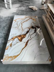 1220×2900×3mm UVコーティング<span class=keywords><strong>PVC</strong></span>大理石シート壁パネル（住宅装飾用） - Product Image 3