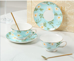 Service à thé et à café en porcelaine fine, coffret cadeau pratique pour déménagement - Product Image 2