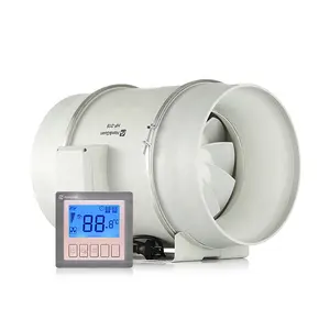 Ventilador de fluxo inlinha de ar, alta qualidade, 220 ~ 240v, grande, 8 polegadas, ventilador de fluxo axial com controlador inteligente, para ventilação doméstica