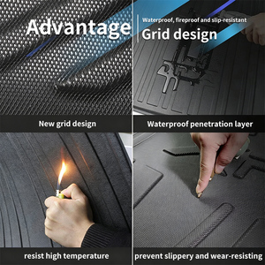 Alfombrilla para Maletero de Coche, Diseño a Rayas, Material TPE Resistente al Agua y para Todo Clima, 2mm de Grosor, para <span class=keywords><strong>Skoda</strong></span> Kodiaq GT 2019-2025, ODM - Product Image 3