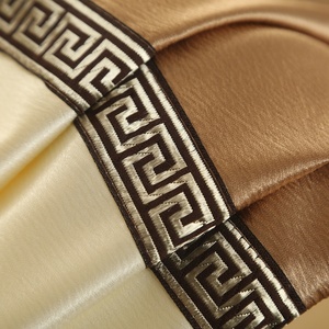 Nouveaux rideaux de luxe prêts à poser en satin froissé de style européen, broderie transparente, pour salon et chambre à coucher - Product Image 4