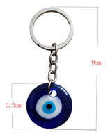 Vente en gros de porte-clés mauvais œil turc Accessoire de porte-clés mauvais œil Porte-clés œil du diable Porte-clés en verre