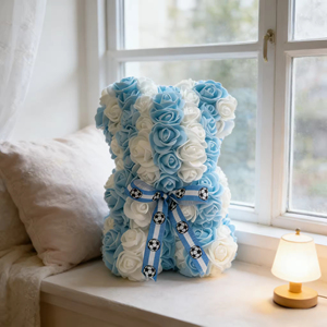 Oso de Peluche de Rosas Argentinas Premium en Oferta, Flor Artificial de PE para Decoración de Bares Deportivos y Regalos para Fanáticos, Suministro al por Mayor - Product Image 1