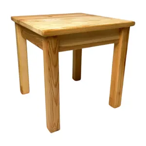 Mesa cuadrada de 70cm de madera maciza de roble de alta calidad con 4 Patas