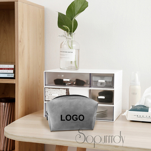 <span class=keywords><strong>Sac</strong></span> cosmétique en écorce de chèvre avec logo personnalisé pour femmes Trousse de maquillage minimaliste pour un usage quotidien Rangement portable Petite pochette cosmétique soignée - Product Image 5