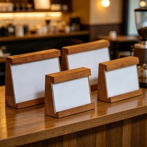 Espositore da Tavolo <span class=keywords><strong>a</strong></span> L in Legno Naturale per Cartellini Prezzi, Supporto per Etichette, Cornice per Nomi Prodotti per Negozi al Dettaglio - Product Image 2