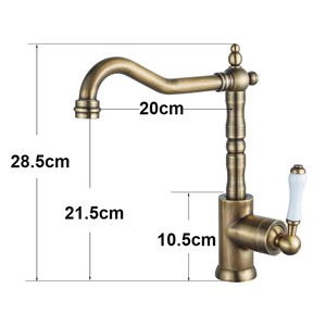Bán Buôn Antique <span class=keywords><strong>Brass</strong></span> Vòi Nước Nhà Bếp Xoay Bồn Rửa Nhà Bếp Tap Sàn Gắn Phòng Tắm Lưu Vực Vòi Nước Gốm Xử Lý Nóng Lạnh Tap - Product Image 4