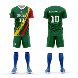 Uniformes de Futebol Personalizados em Poliéster, Conjuntos de Camisas de Futebol OEM, Respirável e de Secagem Rápida, Kits de Futebol Autênticos - Product Image 3