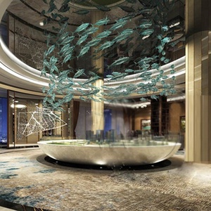 Lampadari Moderni in Vetro di Murano Blu Grande a Forma di Pesce, Soffiati a Mano, Decorativi per Hotel e Interni - Product Image 2