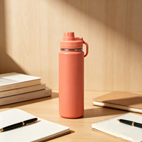 Thermos à double paroi en acier inoxydable de 710 ml, avec revêtement en poudre, pour le sport, le camping en plein air, avec support pour téléphone portable