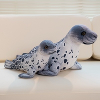 Peluche personnalisée créative et mignonne de lion de mer - Jouet en peluche réaliste d'animal marin, super doux en coton PP, cadeau pour enfants