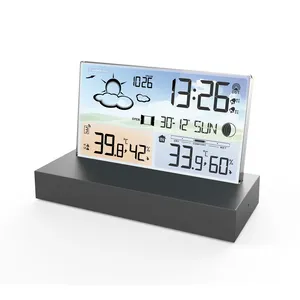 Wireless Weather Station Thermometer Hygrometer Barometer Electric Desktop Table Clock Battery Operated Weather Station