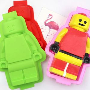 Molde de silicona de gran tamaño para la serie de robots de bloques, bandeja para hornear, molde de silicona para pasteles, muestra gratuita de fábrica OEM/ODM - Product Image 1