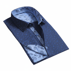เสื้อเชิ้ตเดรสแขนกระดุมฝรั่งเศสสีน้ำเงิน คุณภาพสูง - Product Image 2