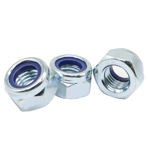 Wanqian Fasteners Hexagonal Lock Nut Metric Zinc Plated Customizable Size Blue Insert Anti Loosen - Product Image 1