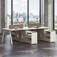 Bureau de studio mobile moderne pour 4 personnes Mobilier neuf pour poste de travail en verre MDF aluminium fer mélamine pour hôtels