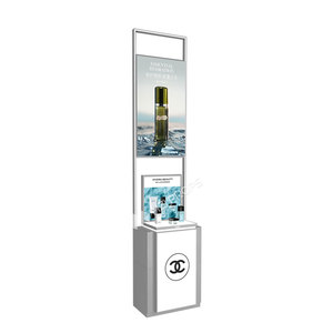 Vitrina transparente para el cuidado de la piel, estante transparente, muebles de exhibición de cosméticos de doble cara para tiendas de belleza