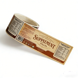 Rouleaux d'étiquettes BOPP personnalisés, imperméables, avec logo imprimé, autocollants pour compléments alimentaires - Product Image 5