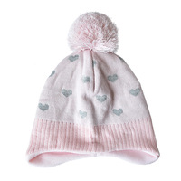Wholesale Winter Kid Boys Girls Knitted Pompom Hat Toddler Babys Earflap Warm Beanie Custom Cute Knit Pattern Outdoor Ski Hat