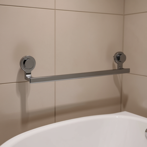 KISSY Porte-serviettes carré 45 cm finition chrome noir accessoire de salle de bain - Product Image 3