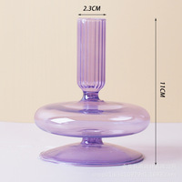 Bougeoir en verre à vent nordique de luxe léger vase à fleurs séchées décoration de bureau de bureau