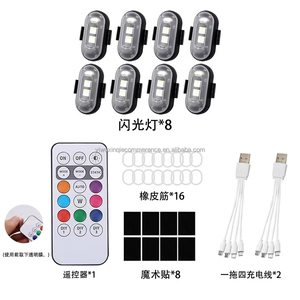 Feux stroboscopiques LED Télécommande Rechargeable par USB Produit breveté original Voitures Avions Clignotants 8 pièces/ensemble - Product Image 3
