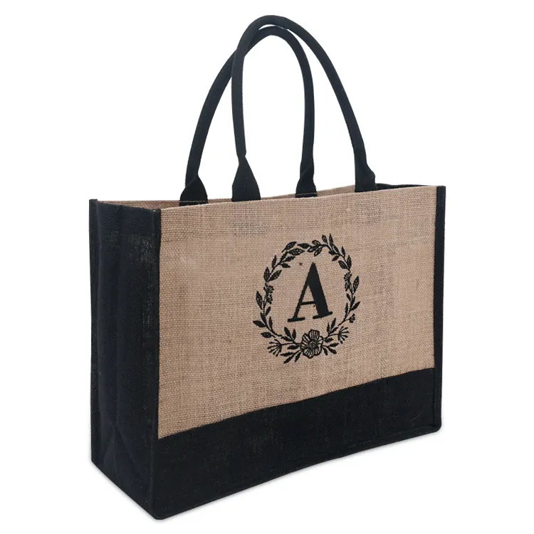 Eco-friendly Jute Tote Bag Premium Jute Handbags Waterproof Beach Bag for Lady Women