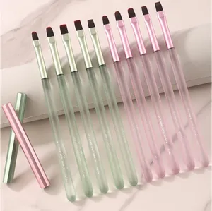 Custom Green Pink Matt Handle Big Gel Round Brush Japan Style Nail Art Brush High Quality Manufacturer