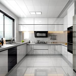 New Design European Style Laminate Custom Wood Cheap Modern White Shaker Kitchen Cabinet Modern Luxury