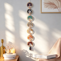 Arbre de Vie 7 Chakras Attrape-soleil en Cristal Fait Main Guirlande Suspendue en Pierres Naturelles Décoration Murale Guérison pour la Maison