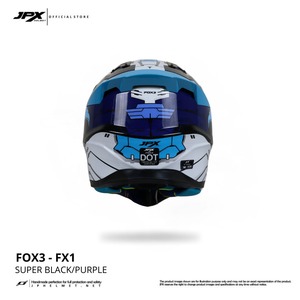 Le casque JPX Fox3 à sangle magnétique, doté d'un design élégant de motif FX1 qui assure un ajustement sécurisé et des performances de conduite améliorées - Product Image 4