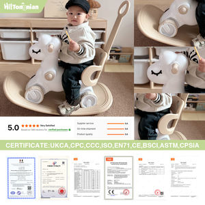 Mainan papan keseimbangan dorong keamanan balita, mainan kuda goyang plastik dengan pegangan dorong multifungsi untuk hadiah balita - Product Image 6