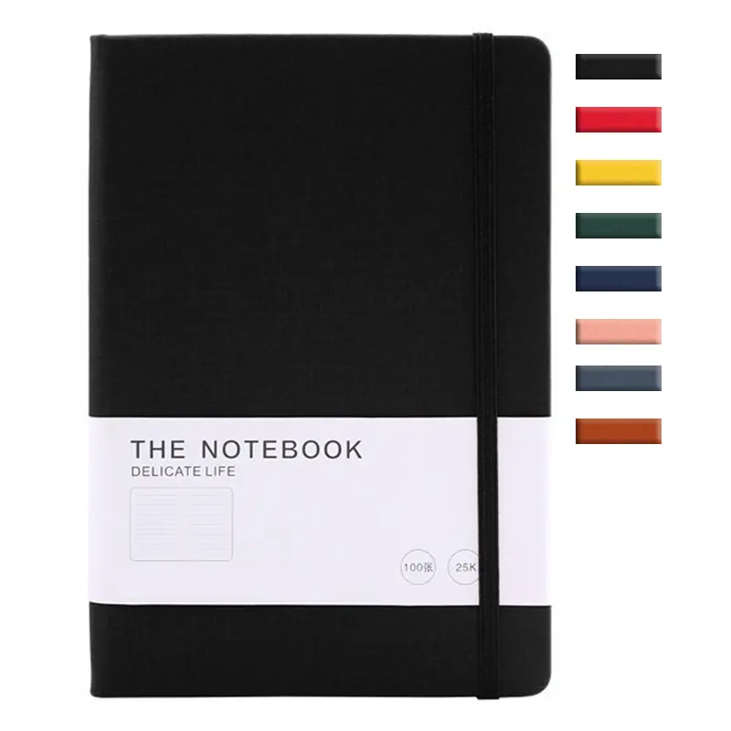 Alta Qualidade Pessoal Toque Suave Notebook Logotipo Personalizado Cintura Capa Impressão Brand Note Book PU Capa Dura Notebook A5 com Logotipo