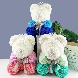 Orsacchiotto di Rose Artificiali in Schiuma, Fatto a Mano, 40cm, Colore Personalizzabile, per Regali - Product Image 2