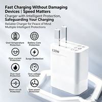 Untuk Pengisian Daya Super Cepat 120W PD OTP, Kabel Data USB Retractable dengan Colokan EU/US, Pengisi Daya Dinding untuk Ponsel