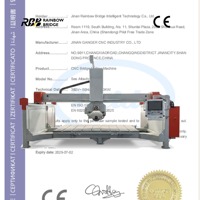 Machine de découpe de pierre CNC à 5 axes Rainbow Bridge HQ-3220DSM 320x200cm, broche 5,5KW, haute précision, certifiée CE, pour granit et marbre